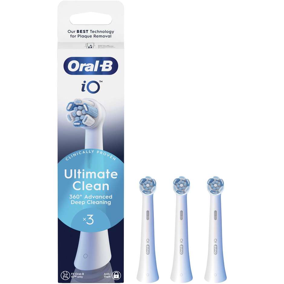 Oral-B iO Ultimate Clean Testine di ricambio bianche 3 pezzi