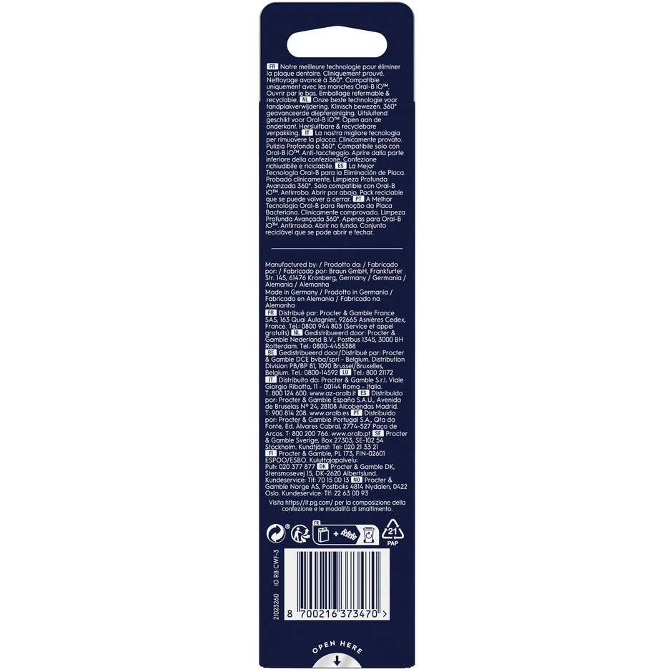 Oral-B iO Ultimate Clean Testine di ricambio bianche 3 pezzi