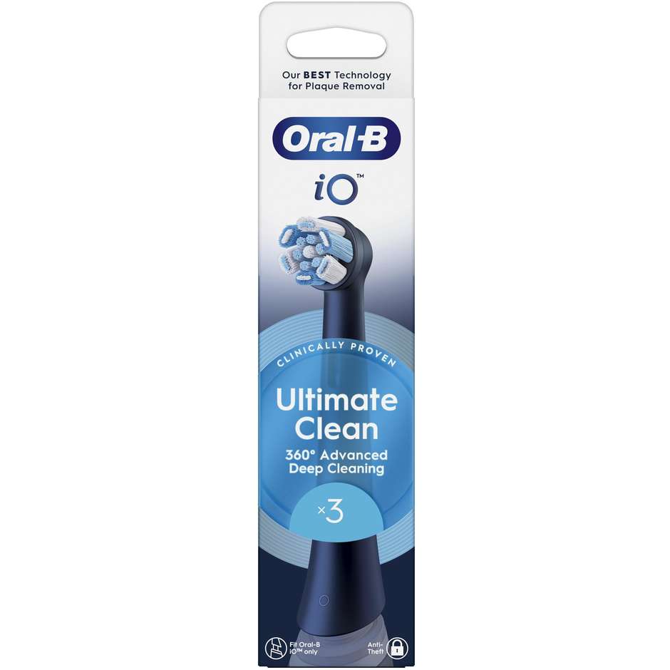 Oral-B iO Ultimate Clean Testine di ricambio nere 3 pezzi