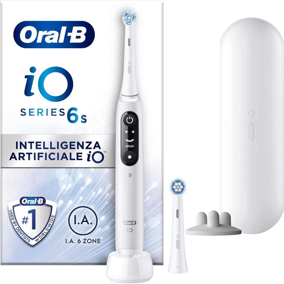 Oral-B IO6 Spazzolino Elettrico Ricaricabile 1 Testina + Custodia da viaggio colore bianco
