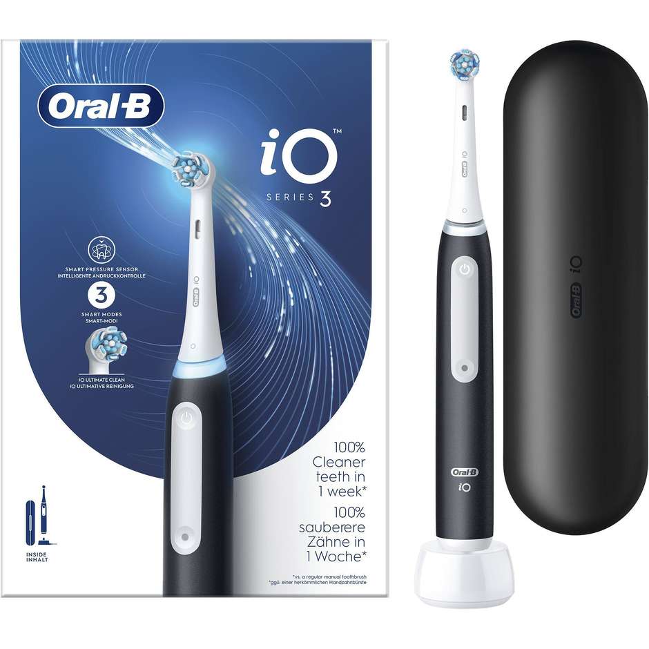 Oral-B POWIO3SBKT Spazzolino Elettrico iO 3, 1 Testina Colore Nero