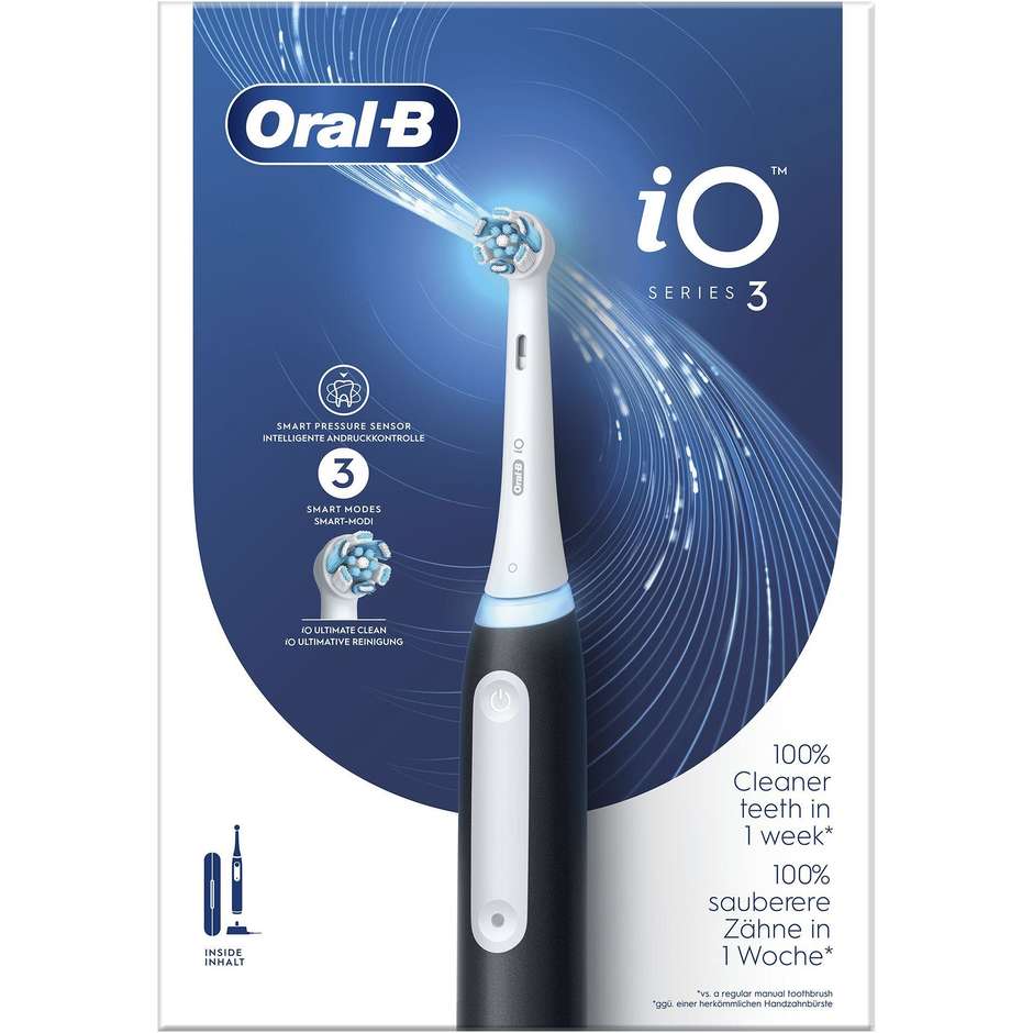 Oral-B POWIO3SBKT Spazzolino Elettrico iO 3, 1 Testina Colore Nero