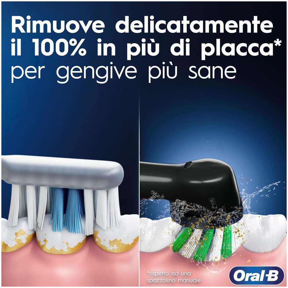 Oral-B Pro 3 Spazzolino Elettrico Ricaricabile 2 Testine, 1 Spazzolino Colore Nero