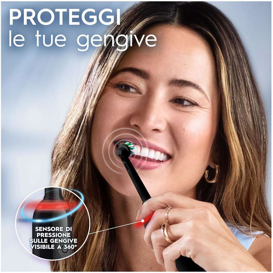 Oral-B Pro 3 Spazzolino Elettrico Ricaricabile 2 Testine, 1 Spazzolino Colore Nero