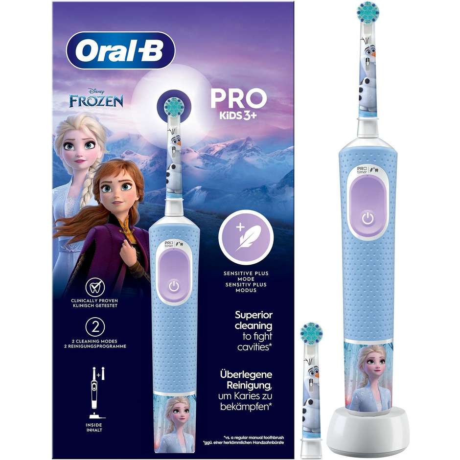 Oral-B Pro Kids Spazzolino Elettrico Ricaricabile per Bambini 3+ Azzurro