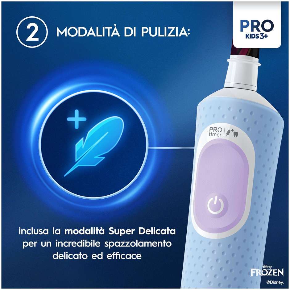 Oral-B Pro Kids Spazzolino Elettrico Ricaricabile per Bambini 3+ Azzurro