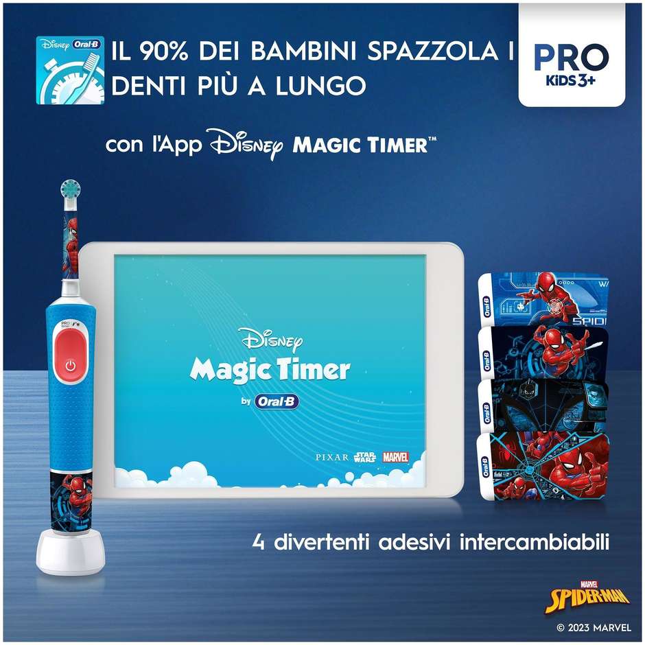 Oral-B Pro Kids Spazzolino Elettrico Ricaricabile per Bambini Disney Frozen con Custodia
