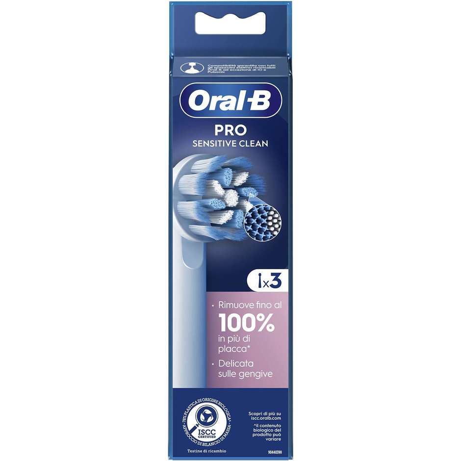 Oral-B Pro Sensitive Clean, 3 testine di ricambio bianche
