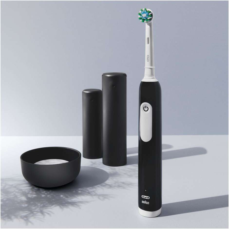 Oral-B Spazzolino Elettrico Ricaricabile Series 1 Colore Nero + 2 Testine di Ricambio, 1 Spazzolino