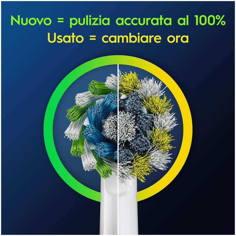 Oral-B Testine di Ricambio CrossAction Maxi Pack da 9 Pezzi con Setole Angolate