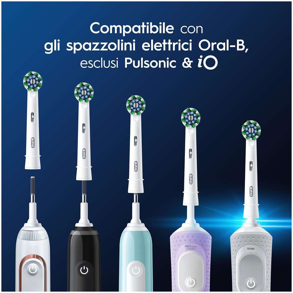 Oral-B Testine di Ricambio CrossAction Maxi Pack da 9 Pezzi con Setole Angolate