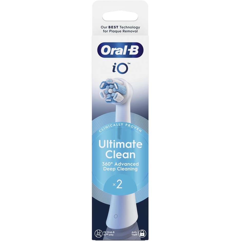 Oral-B Testine di Ricambio iO Ultimate Clean Confezione da 2 Pezzi Bianco