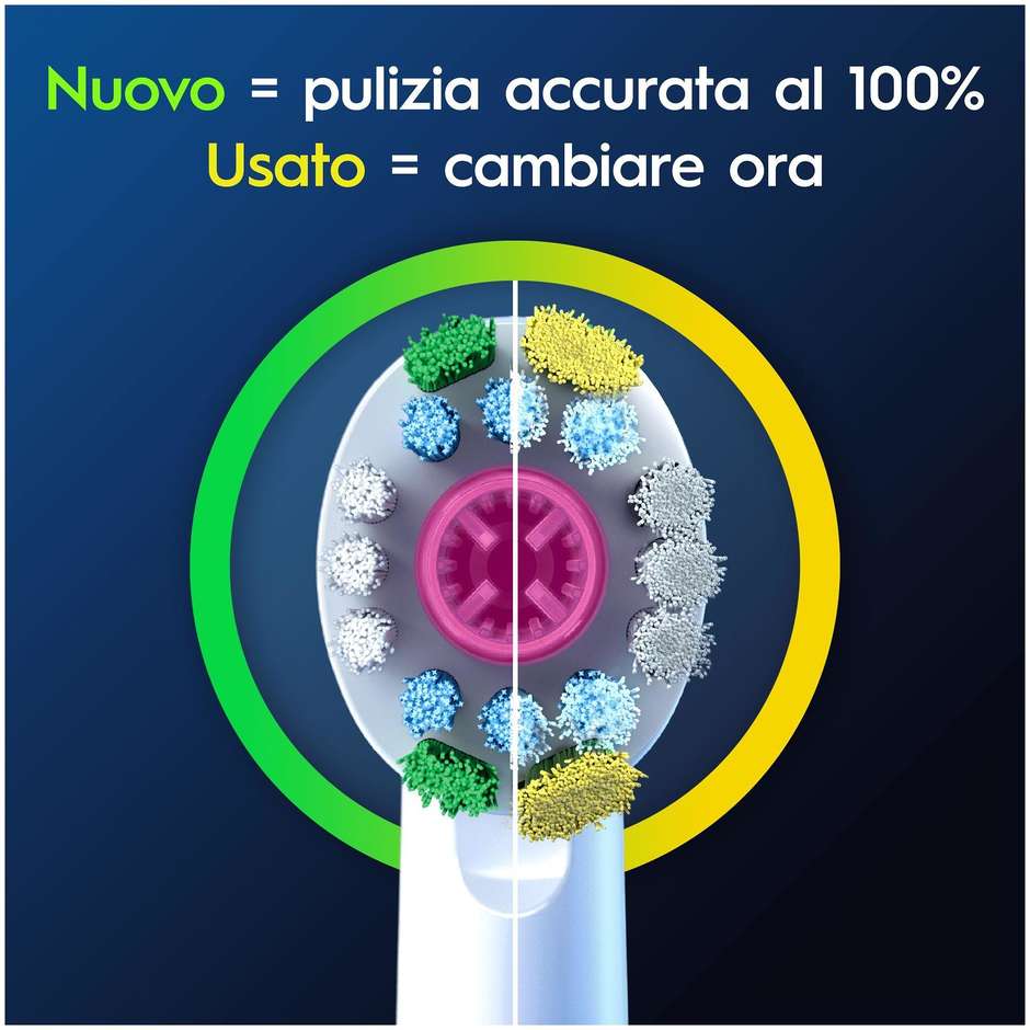 Oral-B Testine di Ricambio Pro 3D White Confezione da 3 Pezzi con Coppa Sbiancante