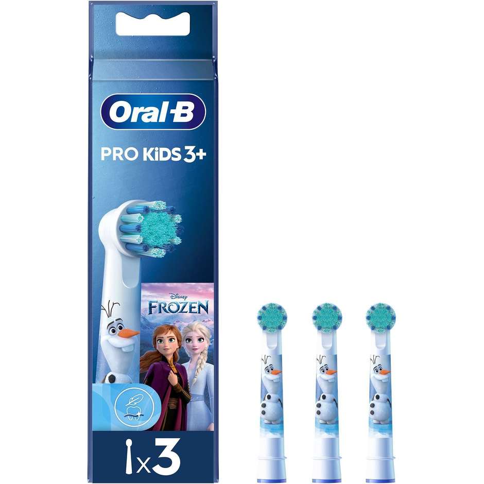 Oral-B Testine Di Ricambio Pro Kids Con Disney Frozen, 3 Testine Colore Multicolore