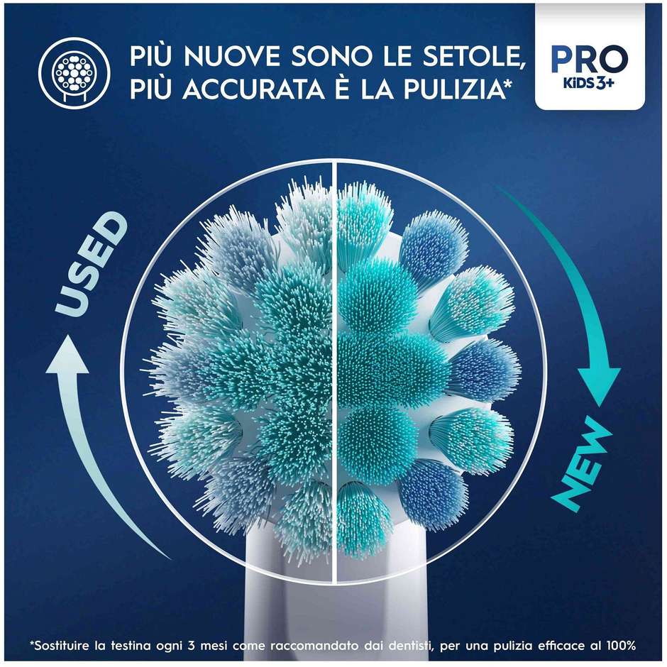 Oral-B Testine di Ricambio Pro Kids Disney Frozen Confezione da 4 Pezzi Extra Morbide