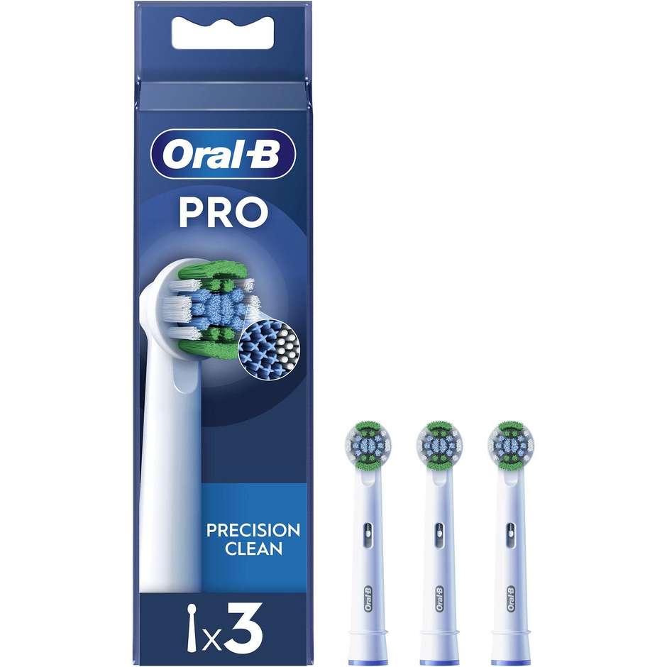 Oral-B Testine di Ricambio Pro Precision Clean Confezione da 3 Pezzi con Setole a X