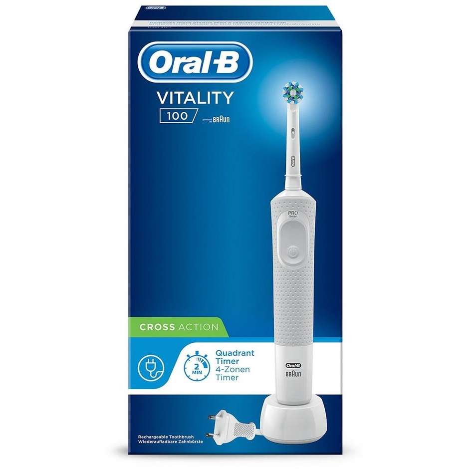Oral-B Vitality 100 CrossAction Spazzolino elettrico ricaricabile 1 testina colore Bianco
