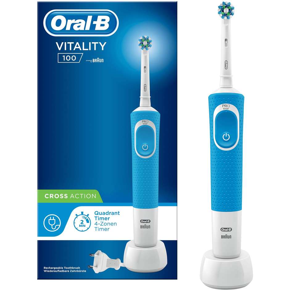 Oral-B Vitality 100 CrossAction Spazzolino elettrico ricaricabile 1 testina colore Blu