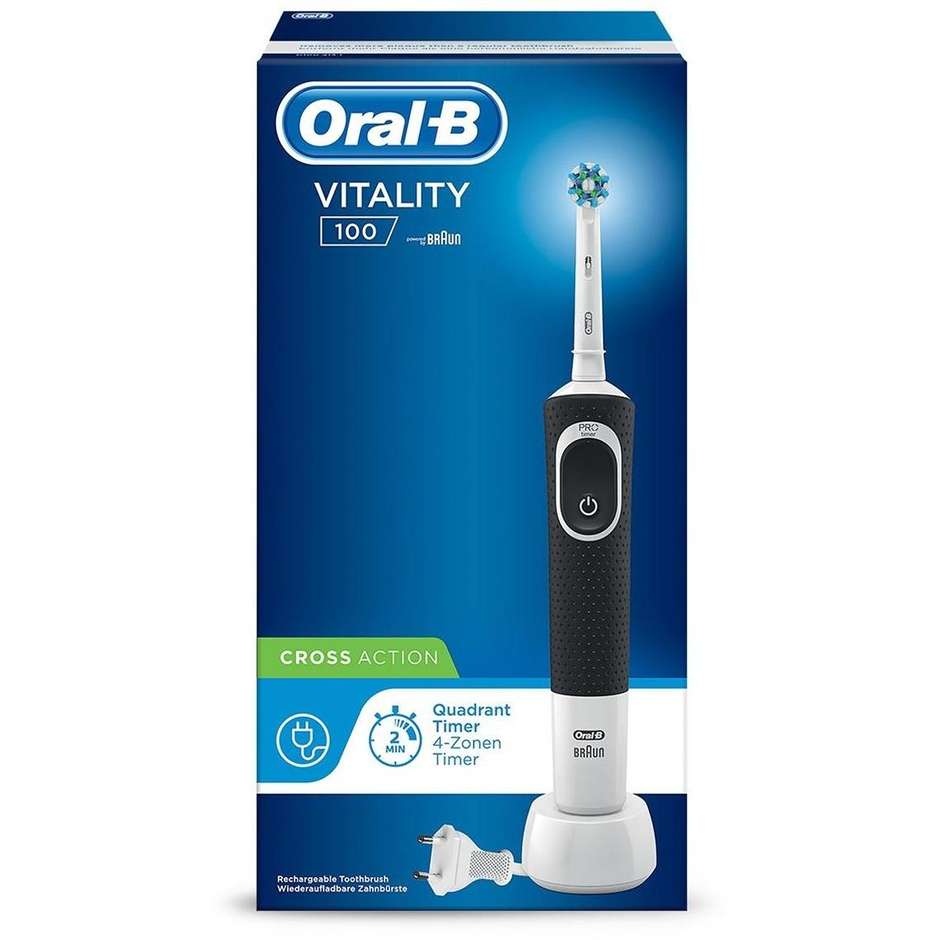 Oral-B Vitality 100 CrossAction Spazzolino elettrico ricaricabile 1 testina colore Nero