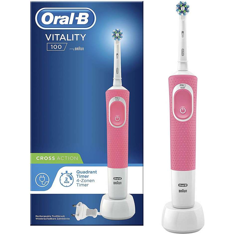 Oral-B Vitality 100 CrossAction Spazzolino elettrico ricaricabile 1 testina colore Rosa