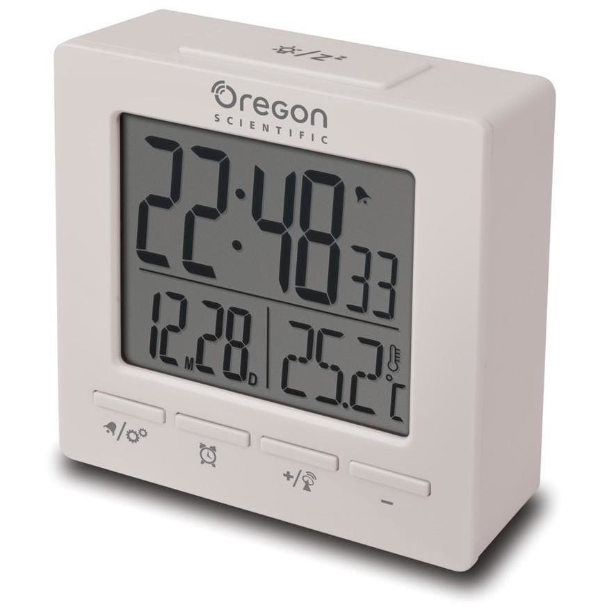 Oregon RM511 Radiosveglia con display retroilluminato Doppio Allarme Temperatura colore Bianco