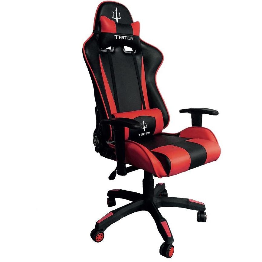 P050-F1-BR Triton F1 sedia gaming con schienale reclinabile e cintura di sicurezza colore nero e rosso