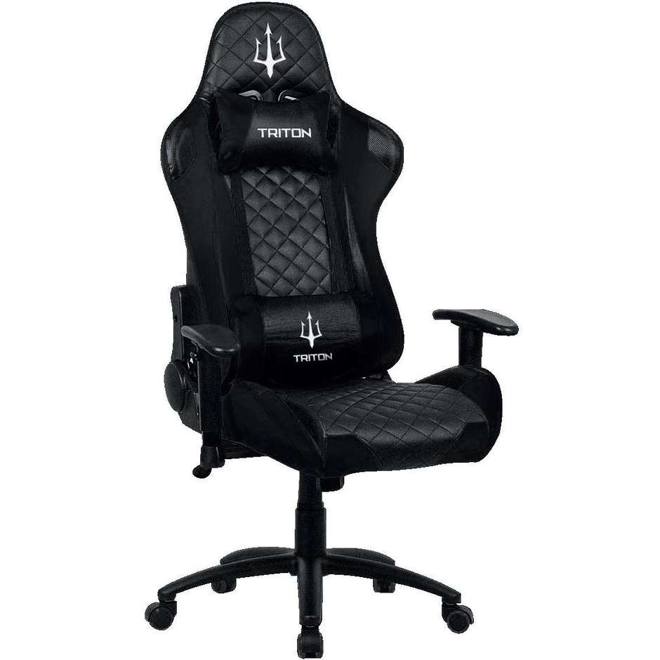 P050-X3-BB Triton X3 sedia gaming con schienale reclinabile e cintura di sicurezza colore nero