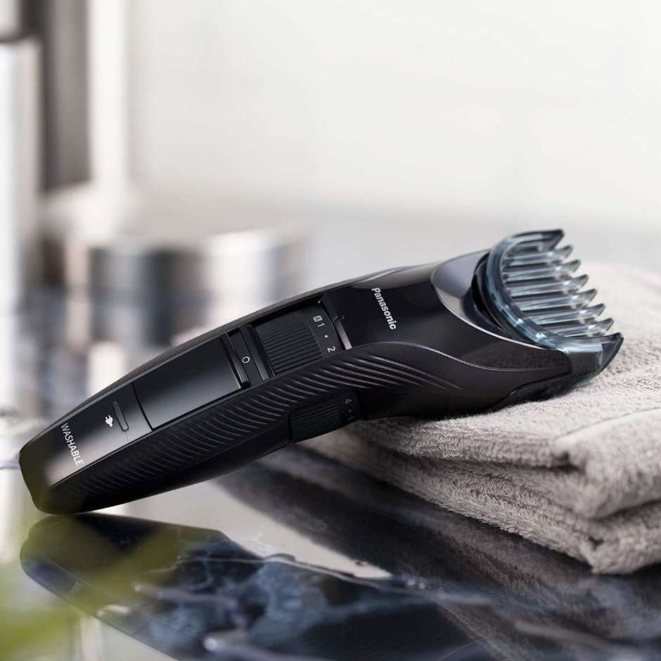 Panasonic ER-GC53-K503 Tagliacapelli Ricaricabile e Rete Lavabile 19 Lunghezze Nero