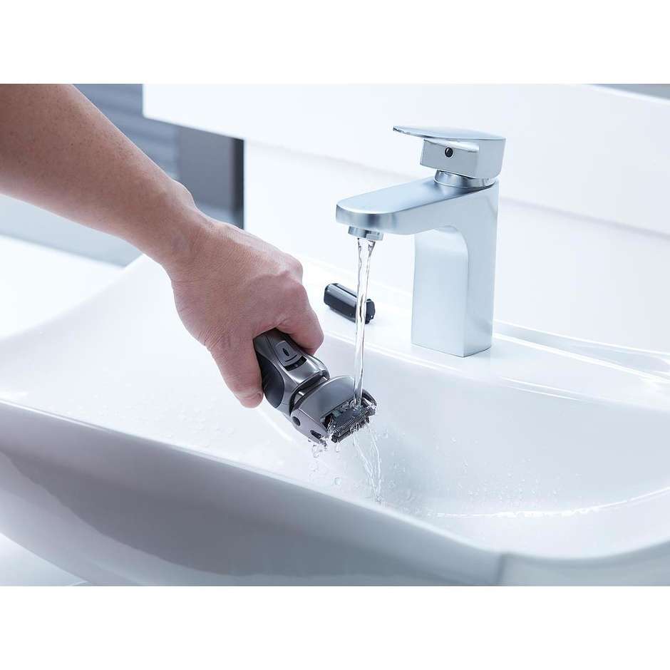 Panasonic ES-RW33 Rasoio Elettrico Ricaricabile Wet & Dry a 2 Lame con Testina Flessibile Grigio
