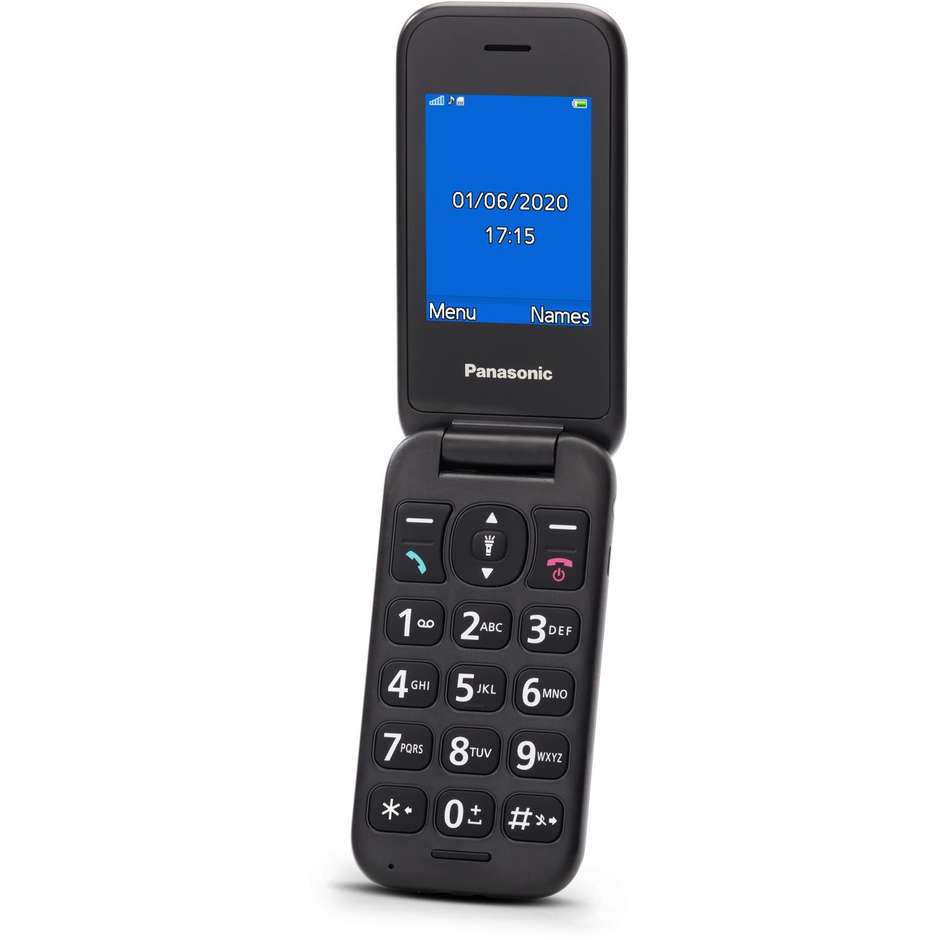 Panasonic KX-TU400 Telefono Cellulare a Conchiglia 2,4" Flip Attivo Tasto SOS Grigio