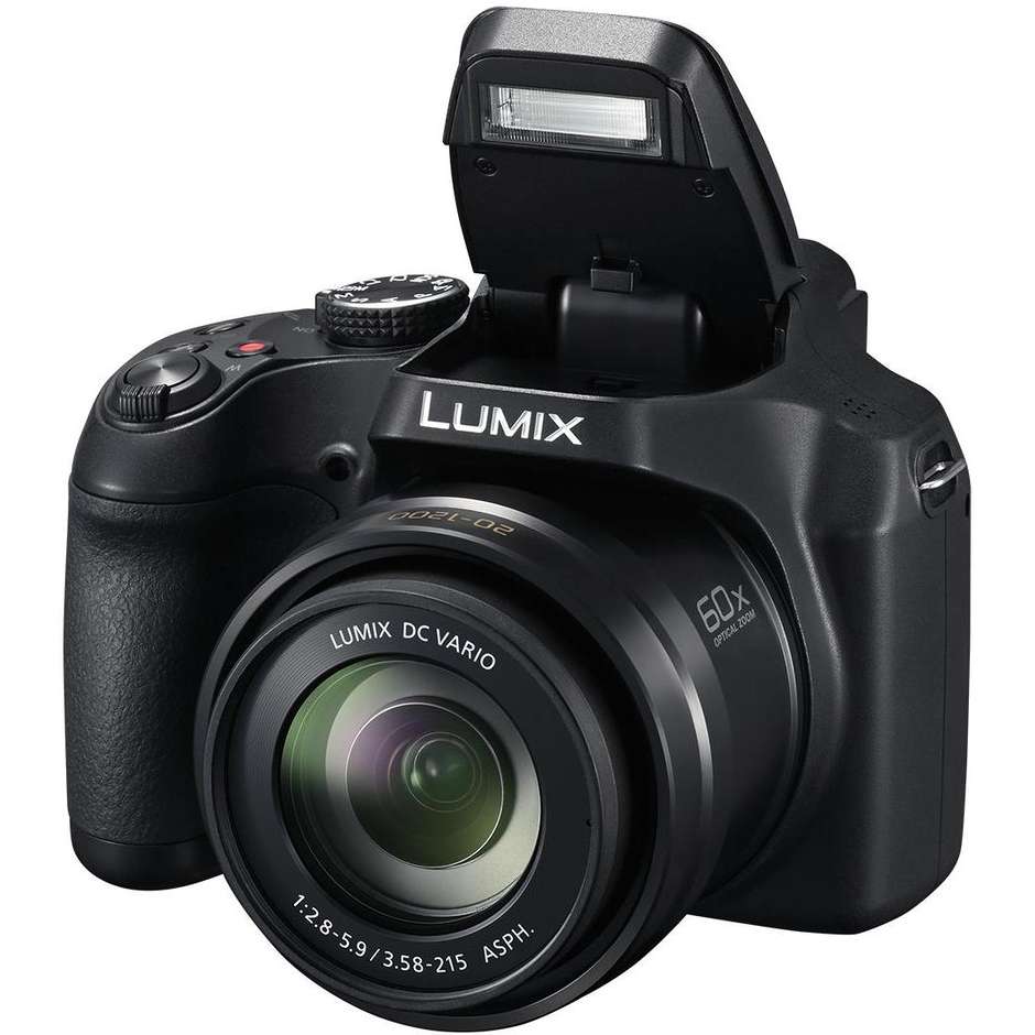 Panasonic Lumix DC-FZ82DE-K Fotocamera Bridge 18.1MP Zoom 60x 20-1200mm 4K Nero