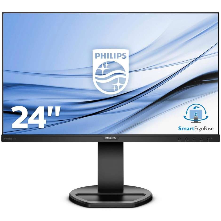 Philips 241B8QJEB Monitor PC LED 23,8'' FHD Luminosità 250 cd/m² Classe A+ colore nero