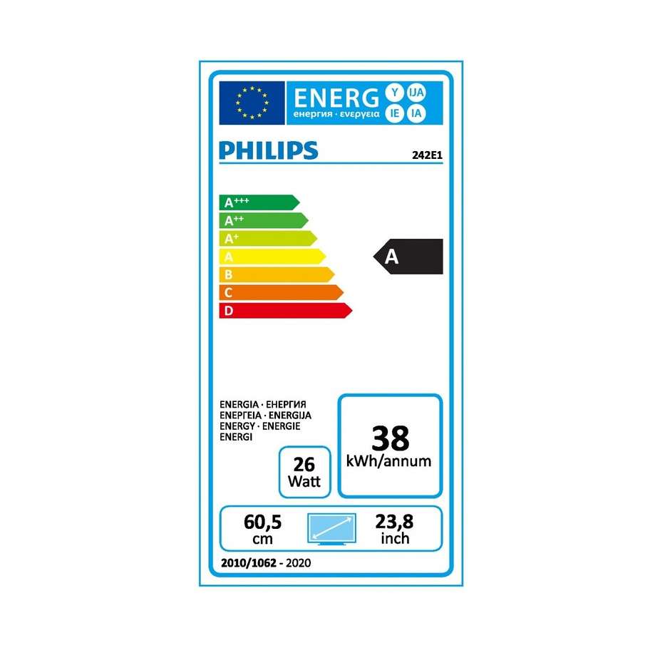 Philips 242E1GAJ Monitor PC LED 23,6'' Full HD Luminosità 350 cd/m² Classe A colore nero
