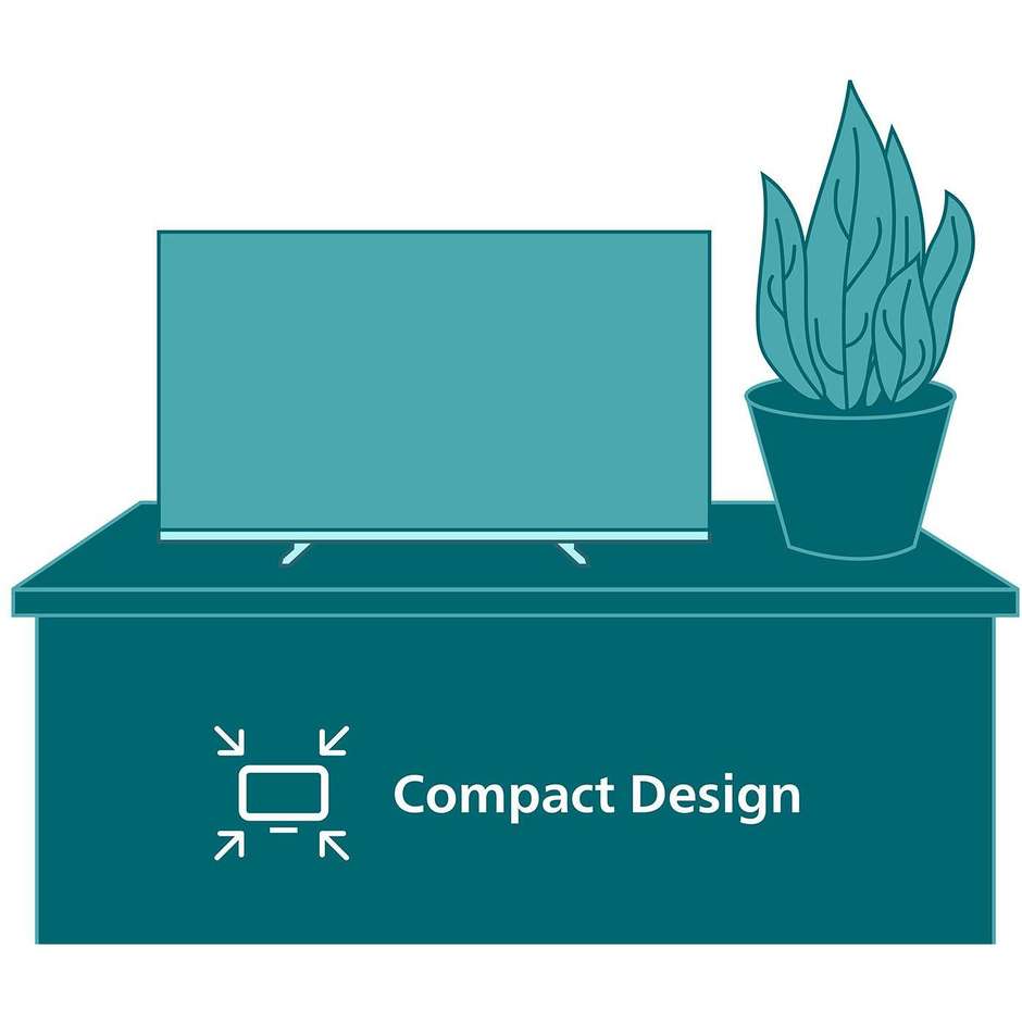 Philips 24PHS6000 24" LED HD Smart TV Wi-Fi Classe E Colore Nero