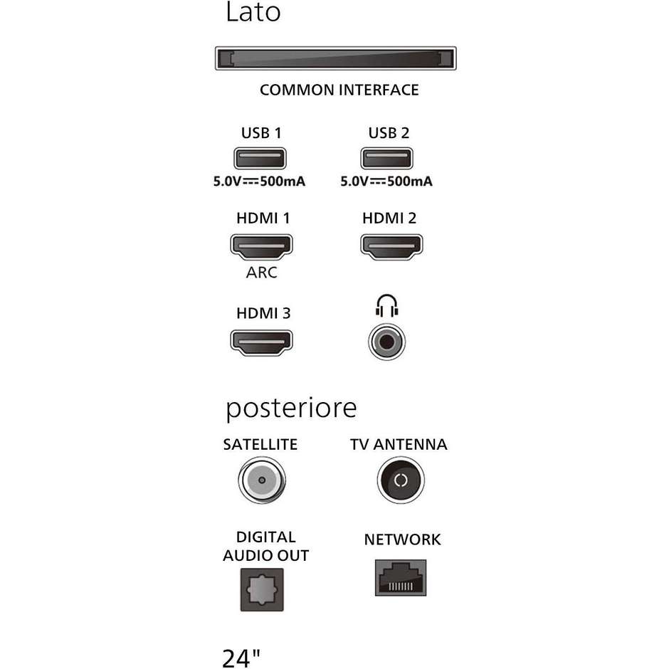 Philips 24PHS6000 24" LED HD Smart TV Wi-Fi Classe E Colore Nero