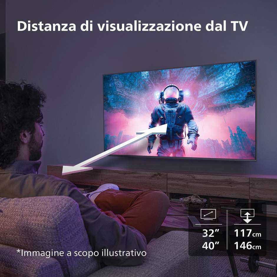 Philips 40PFS6009 Tv Led 40" Full HD Smart Tv Wi-Fi Classe D Colore Nero