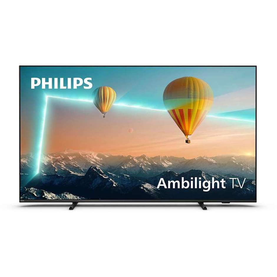 Philips 43PUS8007/ Tv LED 43" 4K Ultra HD Smart Tv Wi-Fi Classe F Colore cornice Nero