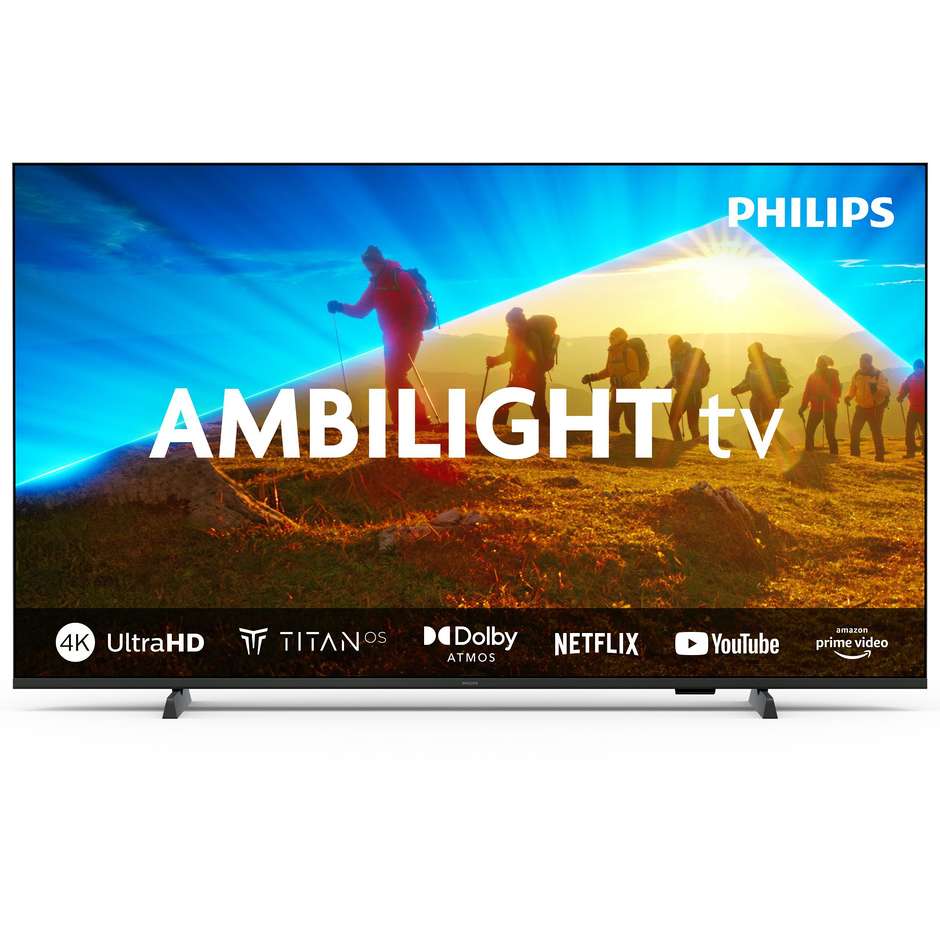 Philips 43PUS80097/12 Tv LED 43" 4K Ultra HD Smart TV Wi-Fi Classe E Colore Nero