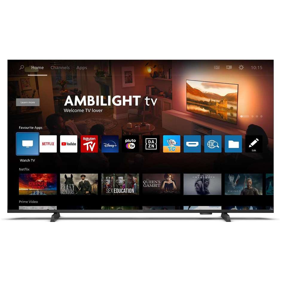 Philips 43PUS80097/12 Tv LED 43" 4K Ultra HD Smart TV Wi-Fi Classe E Colore Nero