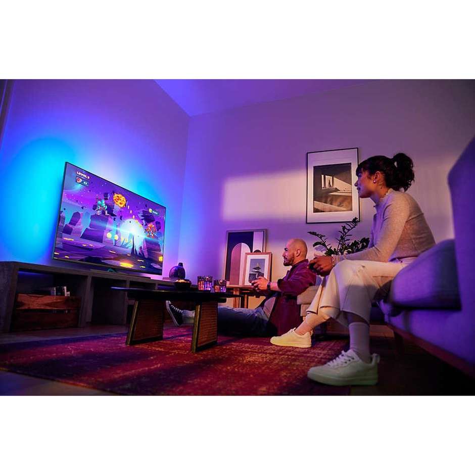 Philips 43PUS8556 TV LED 43'' 4K Ultra HD Smart TV Wi-Fi Classe G colore cornice nero