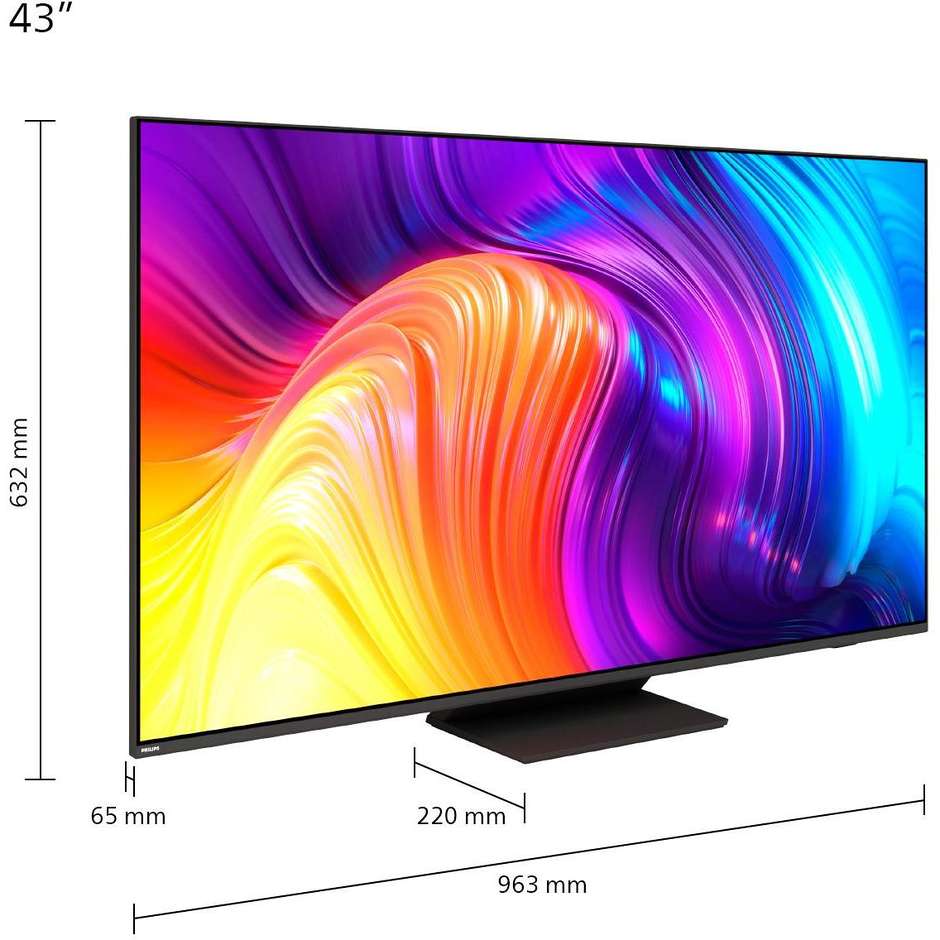Philips 43PUS8887/12 TV LED 43" 4K Ultra HD Smart TV Wi-Fi Classe G colore nero