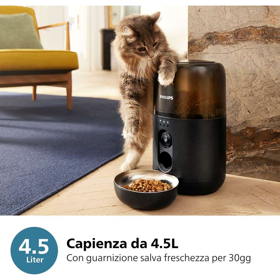 Philips 5000 series PAW532002 Distributore di cibo smart con telecamera Pet Series Colore Nero