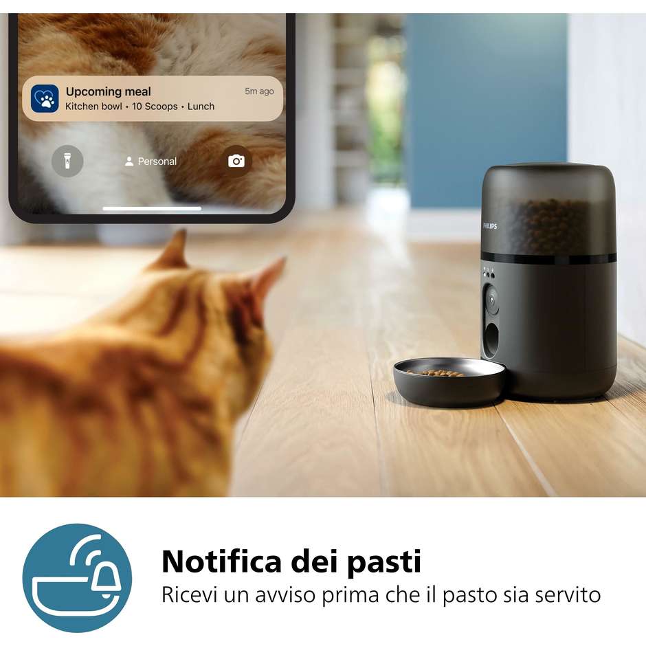 Philips 5000 series PAW532002 Distributore di cibo smart con telecamera Pet Series Colore Nero