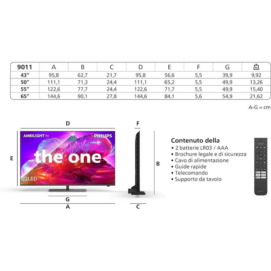 Philips 50PQS9011/12 The One TV QLED 4K Ambilight 120 Hz