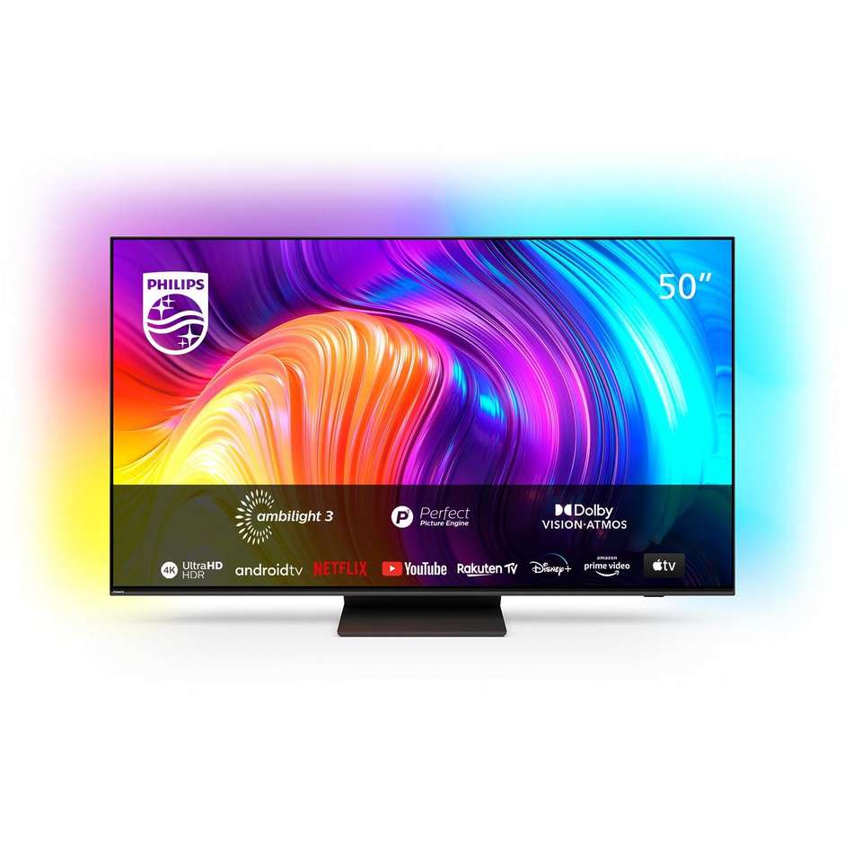 Philips 50PUS8887/12 TV LED 50" 4K Ultra HD Smart TV Wi-Fi Classe G colore cornice nero