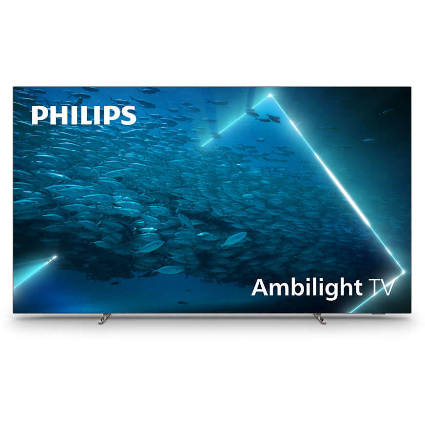Philips 55OLED707/ Tv OLED 55" 4K Ultra HD Smart Tv Wi-Fi Classe G Colore cornice Metallico
