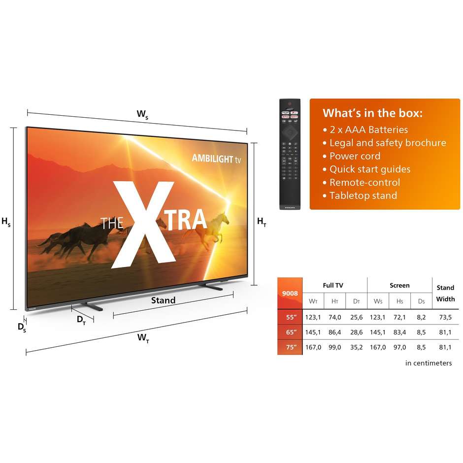 Philips 55PML9008/12 Smart TV 55" Mini LED 4K 120Hz Ambilight Google TV Antracite