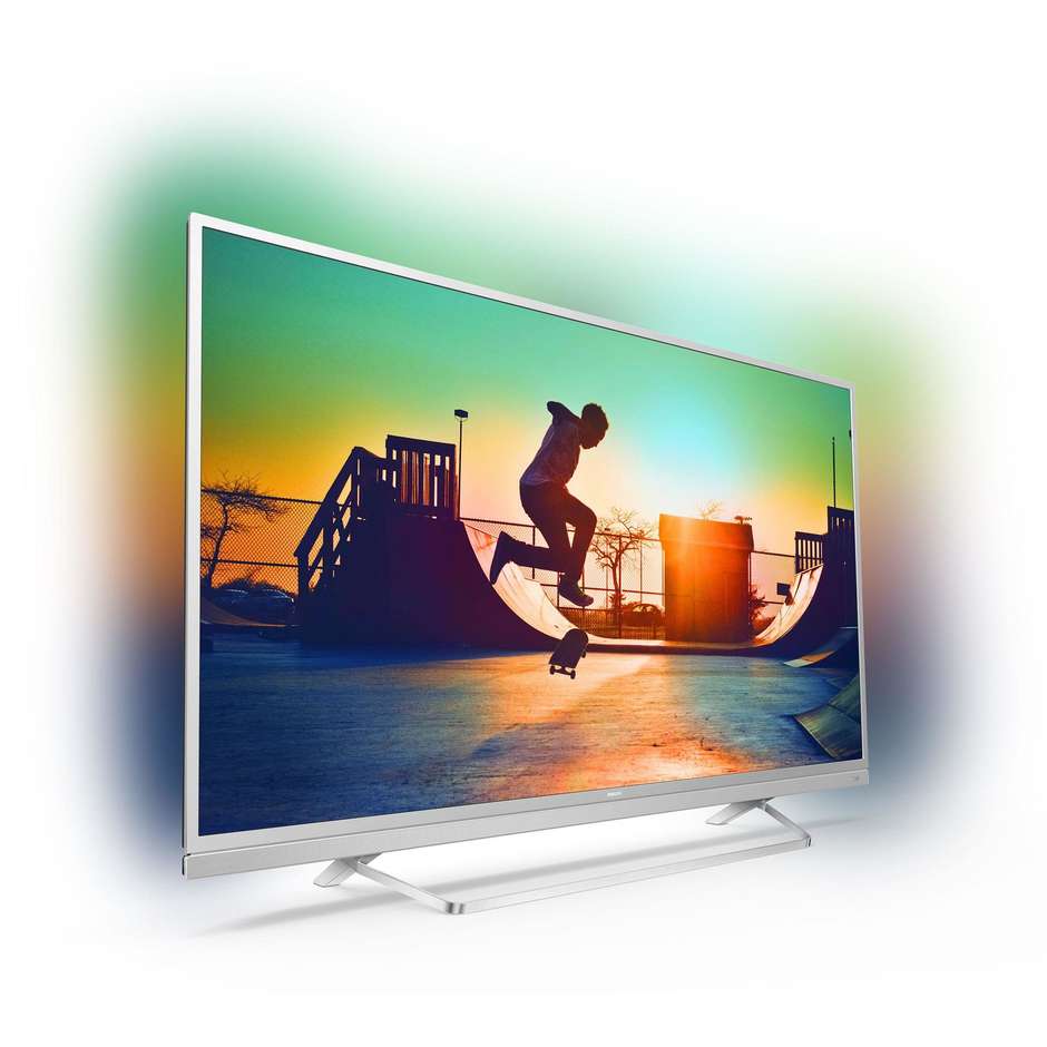 Philips 55PUS6482 Tv LED 55" ultra sottile 4K Ultra HD Smart Tv Wi-Fi Android Tv classe A colore argento