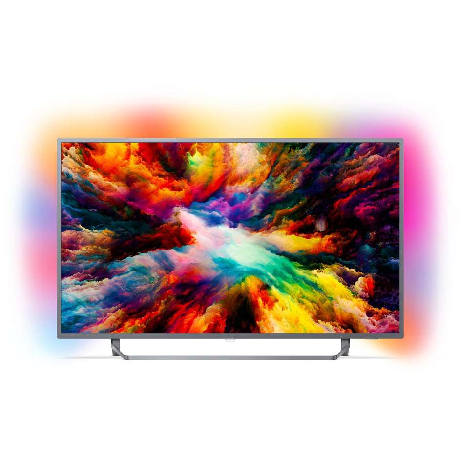 Philips 55PUS7303/12 Tv LED 55" 4K Ultra HD Ambilight Smart Tv Android Tv classe A+ colore argento