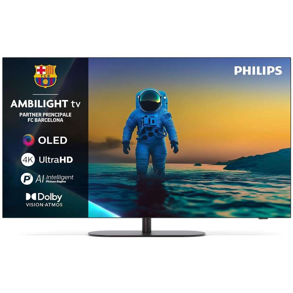 Philips 65OLED820 TV OLED 65’’ 4K Ultra HD Smart TV Wi-Fi Classe F Colore Nero